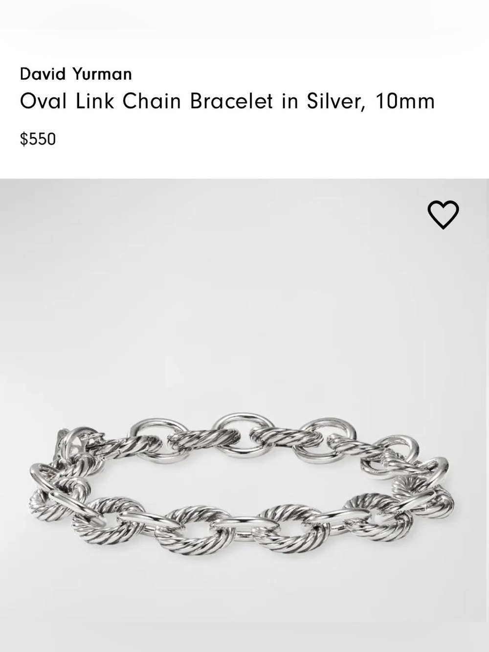 Authentic David Yurman Sterling Silver Twisted Cable Link 7.5 inch,10mm Bracelet - Picture 7 of 7